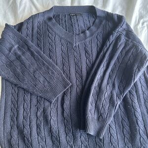 Women’s Navy Cable Knit Sweater